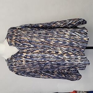 Pilcro Anthropologie peacock Long-Sleeve Blouse